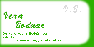 vera bodnar business card