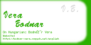 vera bodnar business card